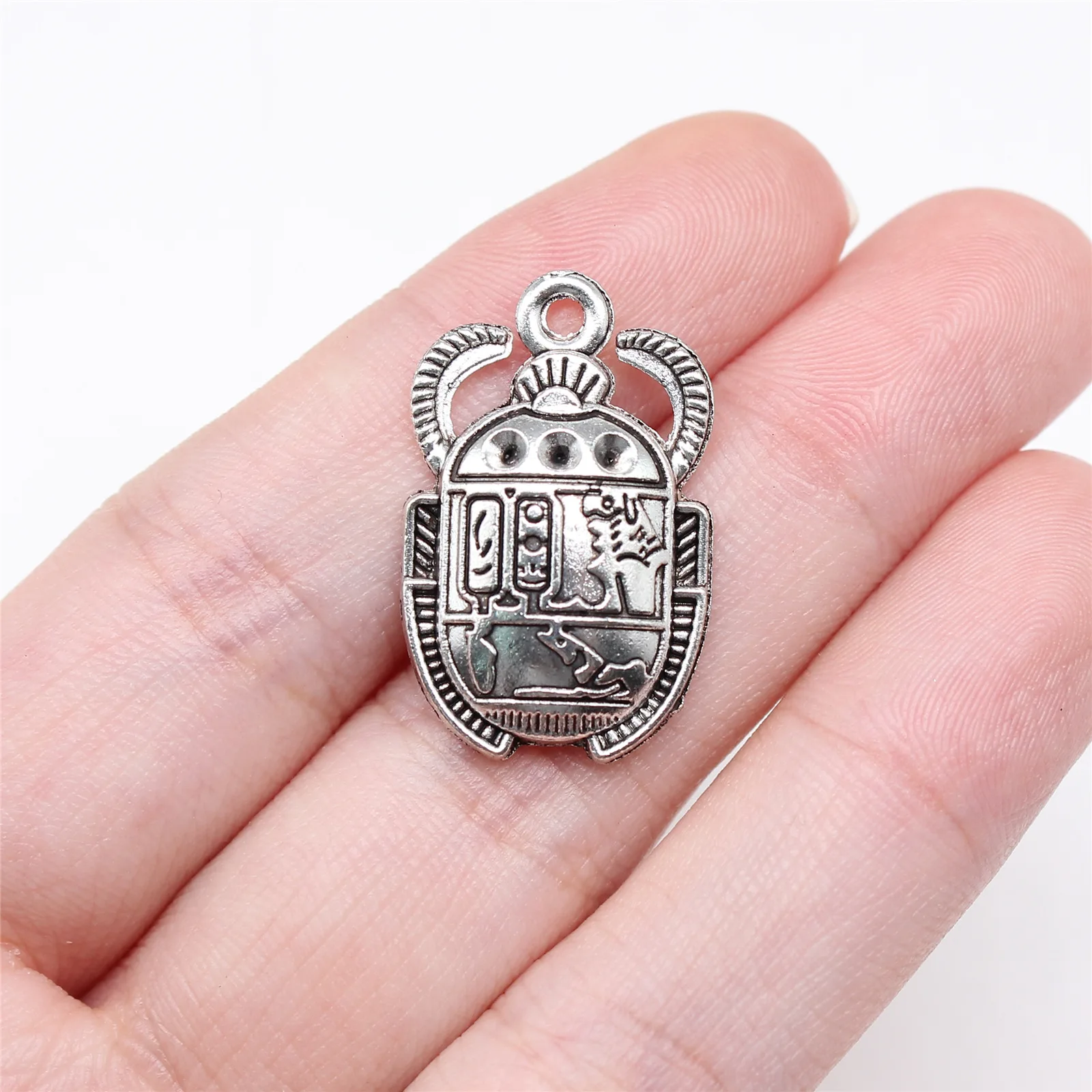 WYSIWYG 10pcs 25x16mm 3 색 고대 이집트 스카라브 참 펜던트 DIY 쥬얼리 만들기 쥬얼리 결과물