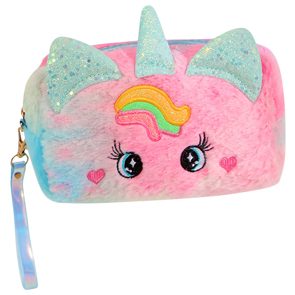 

Plush Pencil Case Pen Bag Zipper Unicorn Pencil Pouch Portable Toiletry Pouch Make Up Cosmetic Bag Stationary Organizers Girls