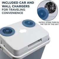 Refroidisseur et réchauffeur électrique avec poignée, réfrigérateur thermoélectrique Portable de 24 L pour véhicules et camions, cordon d'alimentation domestique 110V AC 4