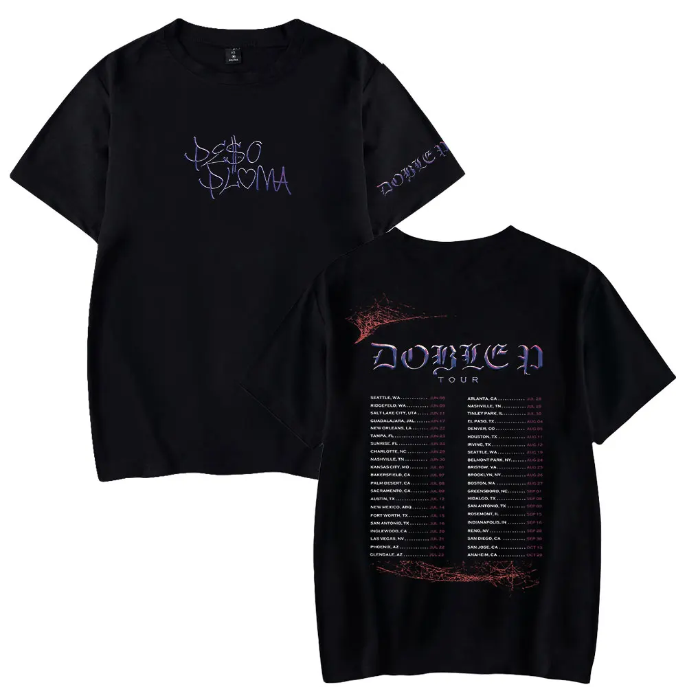 Peso Pluma Manica Corta 2023 Doble P Tour Spider Tee Rapper Merch Print T-Shirt Casual Unisex Stile Hiphop