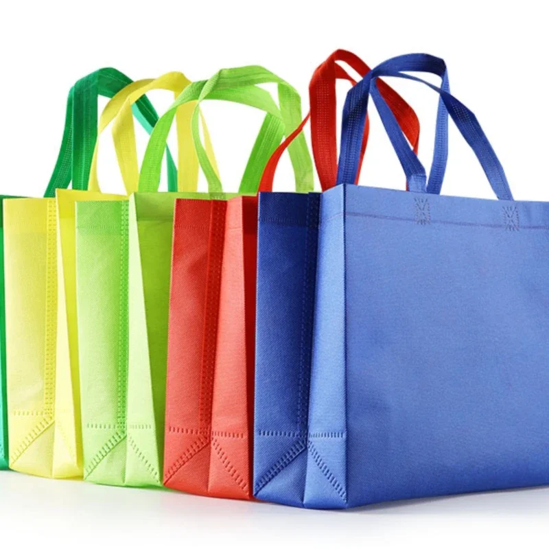 50pcs Non-woven Fabric Handbag Colour Blank Strong Portable Transverse Vertical Version Clothing Shopping Bags Gift Packing Bag 6