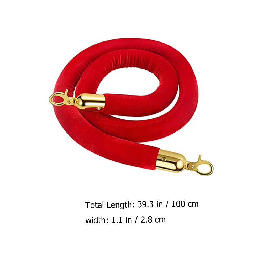 Stanchion Rope Crowd Control Rope Queue Barrier Cordon Lanyard Guard Bar Lanyard Small Metal Decorative Reusable