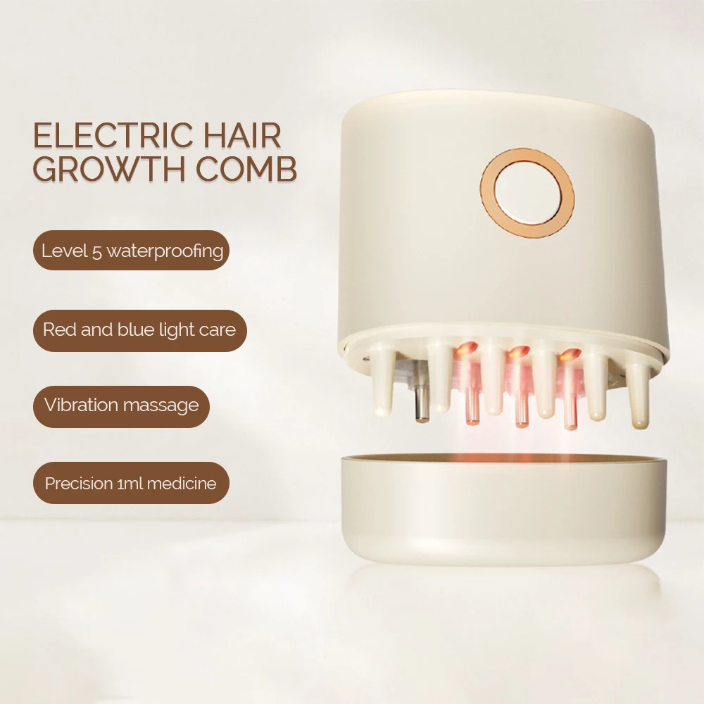 Electric Head Scalp Massager Hair Growth Waterproof Head Scratcher Scalp Treatment Applicator Oil Serum Comb Hair Roots Brush