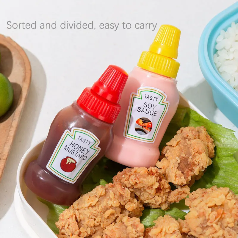 

Mini Ketchup Bottle, Japanese Salad Dressing Container, Kitchen Gadgets, Portable Plastic Seasoning Squeeze Sauce Bottle, 25ml