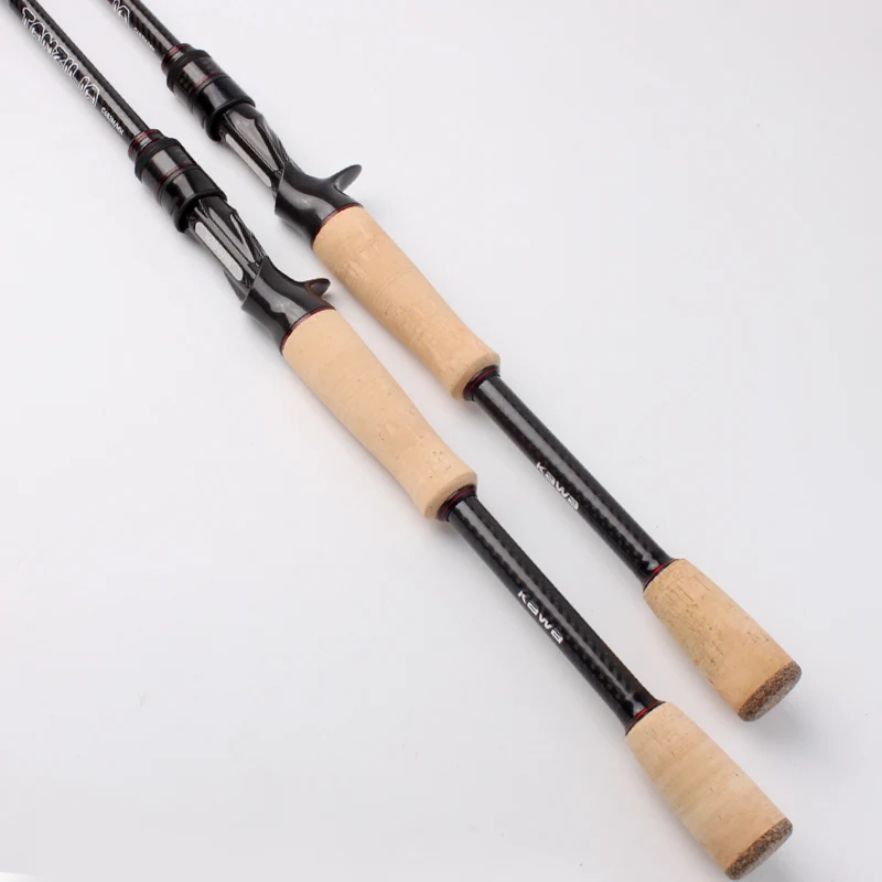 RUKE Fishing Rod 2 Section Length 2.03m Casting Rod Fuji A Guide Rings Carbon Fiber Wheel Seats Soft Weigth 29g Soft Wood Handle