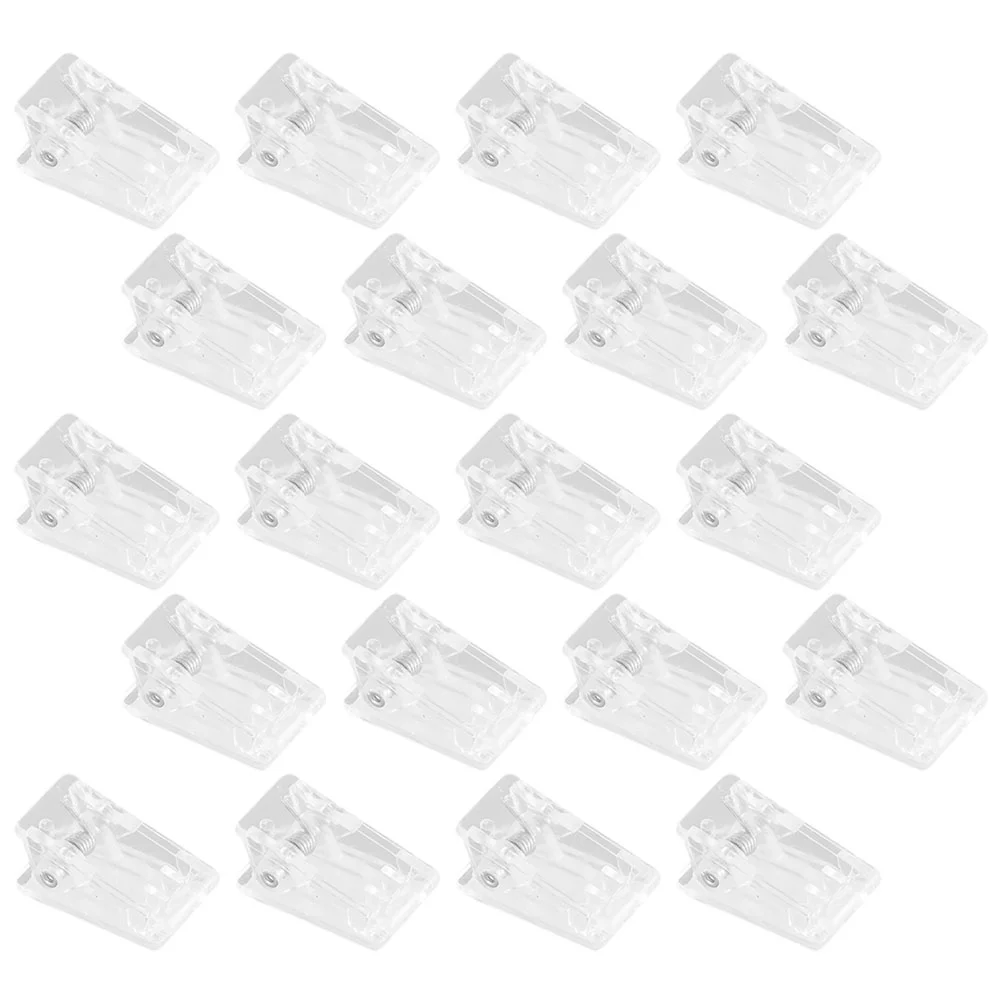 

20 Pcs Tapestry Transparent Photo Folder Small Spring Clips Name Tag Badge Id Clear Wall for Hanging