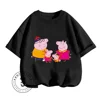 2024 Children Summer Peppa Pig Animated Cartoon Character Print Design O-neck Loose Version Type and Sporty Short Sleeve T-shirt 2