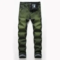 Jeans Denim Men New Green Stretch Plus Size Casual Straight Fashion Brand Classic High Quality Pants 1
