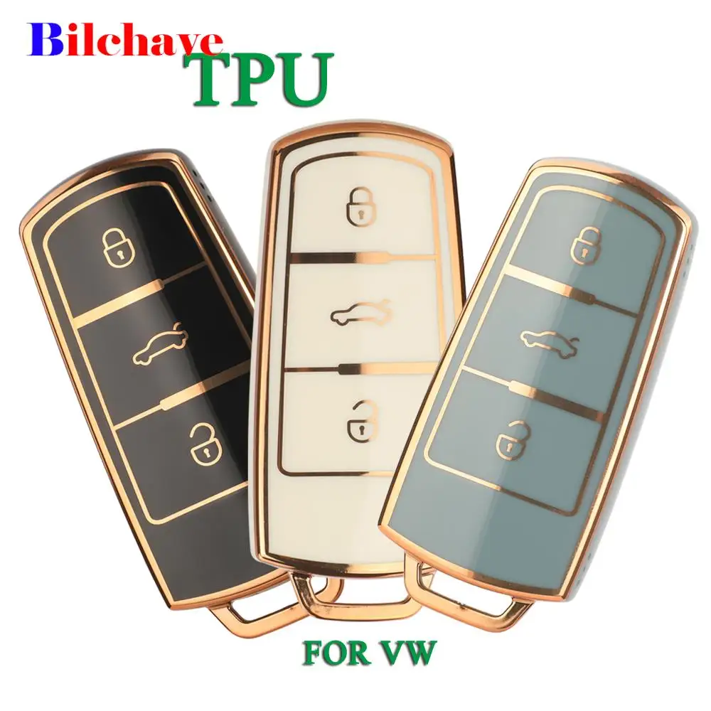 

jingyuqin For VW/Volkswagen CC Passat B6 B7 Passat 3C CC Maogotan R36 B5 B7L Protector Auto Accessories TPU Car Key Case Cover