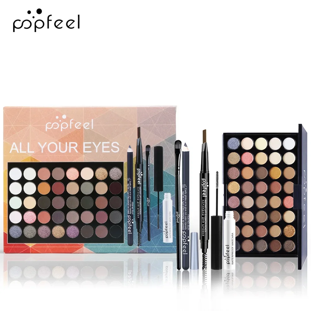 Make Up Set Eyeshadow Lipstick Eyebrow Concealer Powder Brush Complete Makeup Kit For Women Female Beginner Student Full Set 6