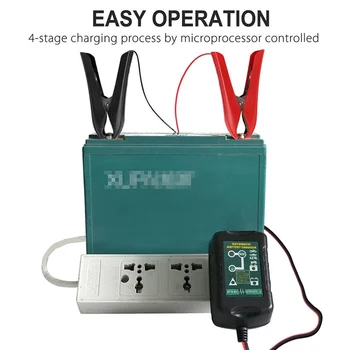 6V 12V 1.5A Automatic Battery Charger Maintainer Car Automatic Float Charger Motorcycle Lawn Mower Tractor Lead-acid AGM GEL Toy 3