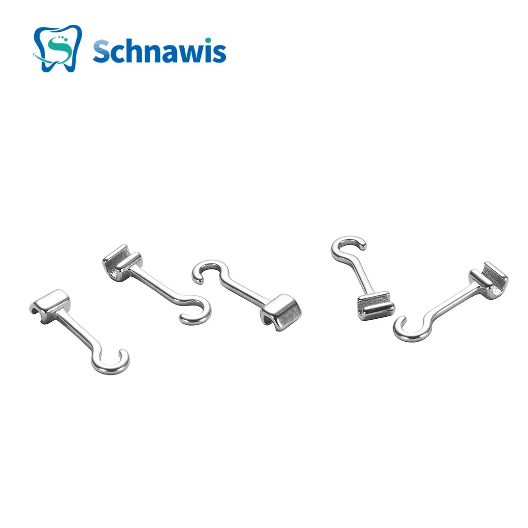 10Pcs Orthodontic Crimpable Hook Sliding Ball Hooks Dental Crimpable Hook Stop Locks Removable/Activity Fixed on ArchWires Brace