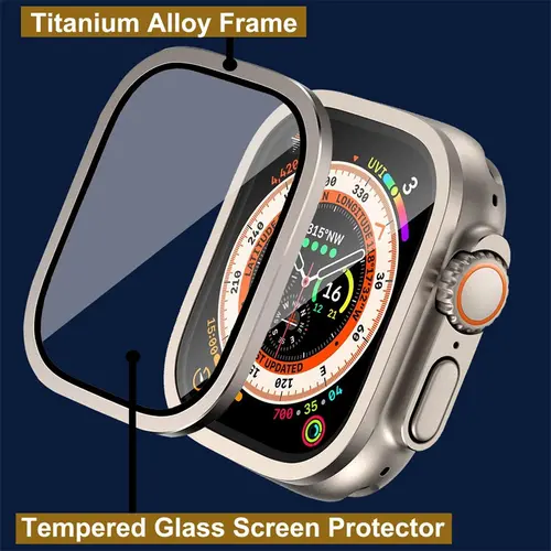 Aluminium Alloy Case+Tempered Glass for Apple Watch Ultra 2 49mm Anti-Scratch Screen Protector for iWatch Ultra 49mm Cover Film - Image 3