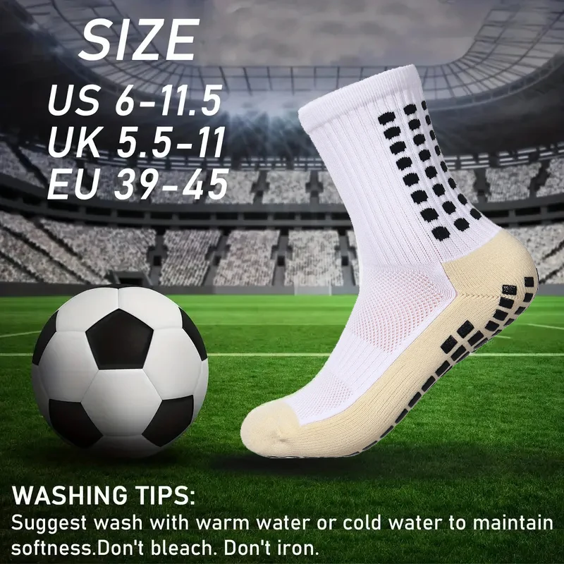 Pack De 3 Pares Calcetines De Fútbol - Antideslizantes, Talla única 37-45, Para Deporte Y Uso Diario