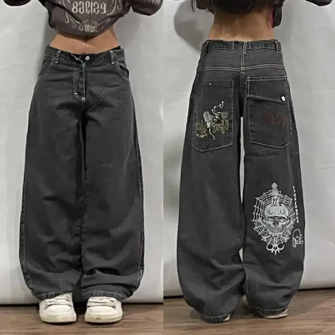American Vintage Popular Straight Wide Leg Jeans Women Y2K New Street Hip Hop Fashion Joker Mopping Loose Pants Denim Trousers