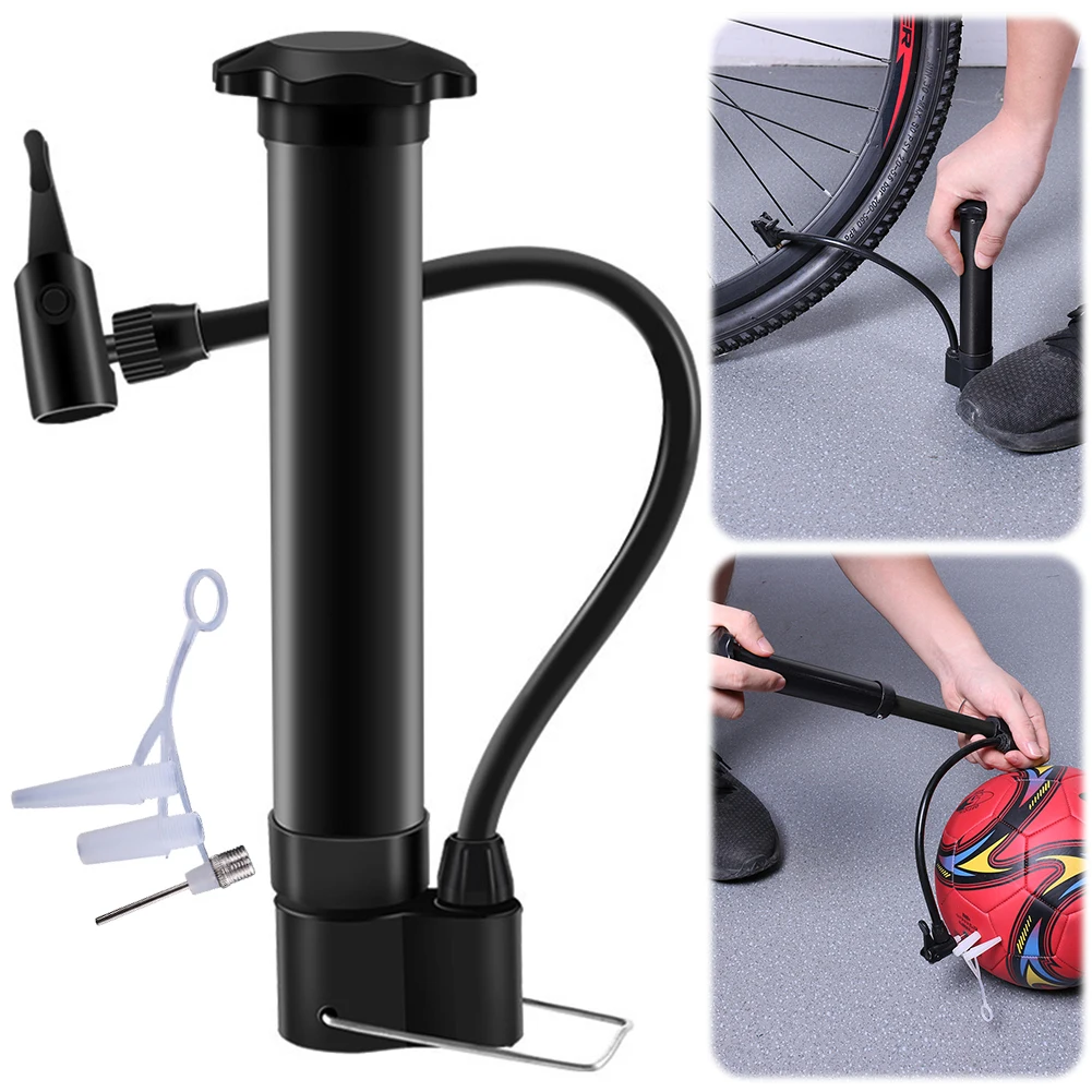 80PSI Bike Manual Air Pump Schrader Valve Bicycle Floor Pump Lightweight Balloon Tire Inflator for Road Mountain Bikes Balls
