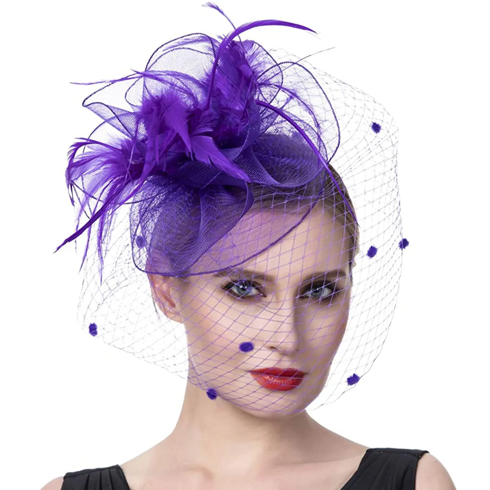 Womens Sinamay Fascinator Hat Wedding Party Church