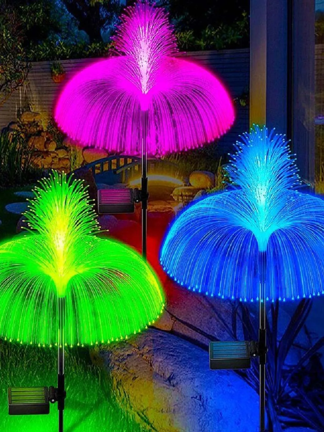Solar Powered Outdoor Jellyfish Lamp Landscape Lighting Led Solar