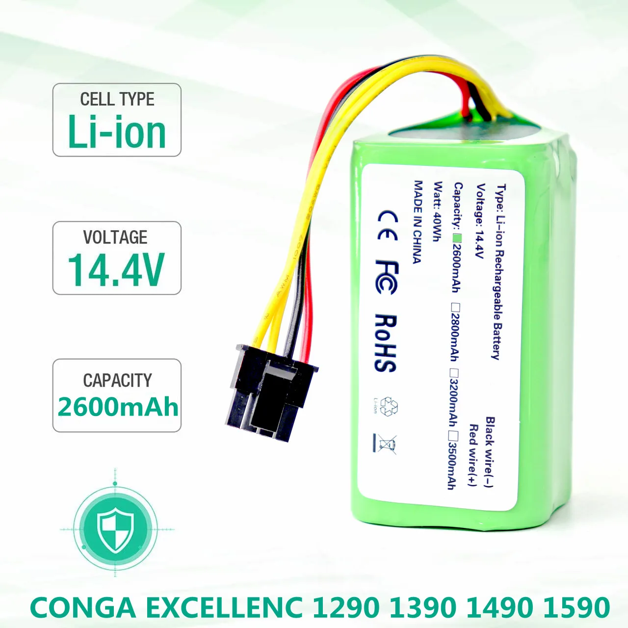 Li-ion Battery 14.8V 6800mAh with Cecotec 1290,1390,1490, Vacuum  Cleaners(Not Compatible with Conga 950 990 ) - AliExpress