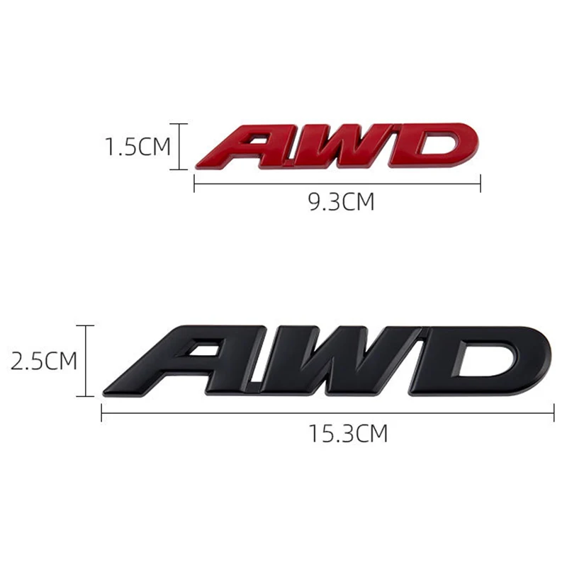 3D Metal AWD Logo Car Trunk Emblem & Fender Badge Decal Sticker