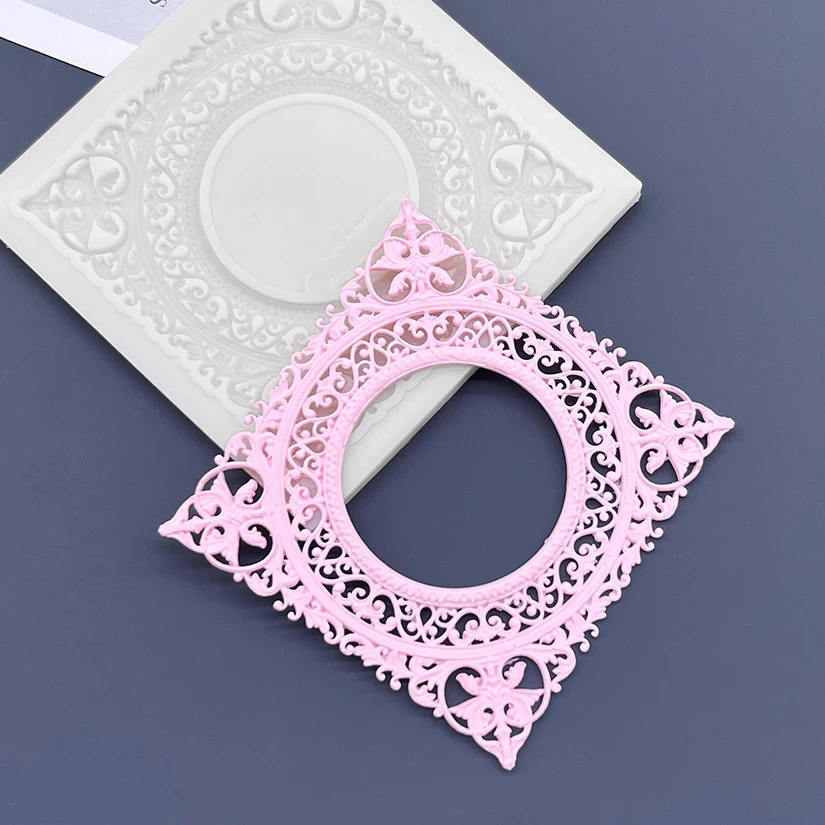 Fotorahmen Spitze Silikon Sugarcraft Form Harz Werkzeuge Cupcake Backform Fondant Kuchen Dekorieren Werkzeuge – Detail 2