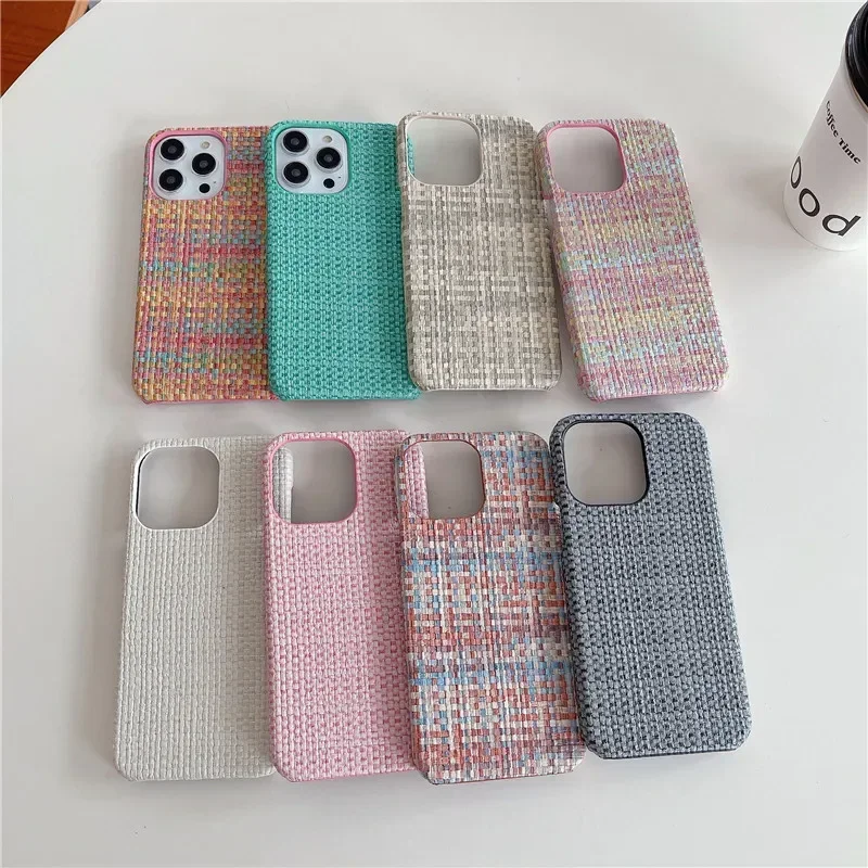Luxury Shockproof Cloth Braided Silicone Phone Case with Soft Texture