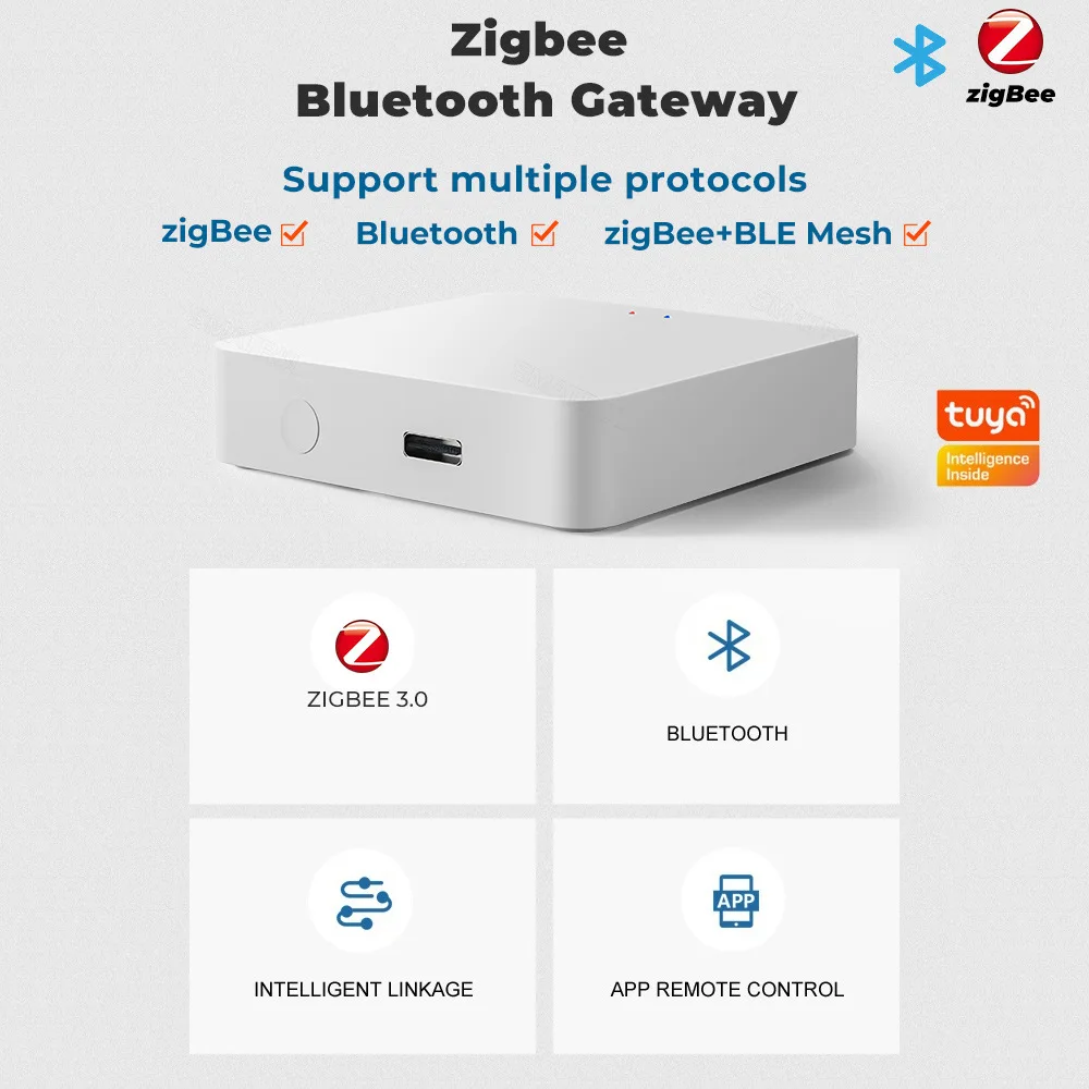 Tuya Smart Home ZigBee 3.0 Multi-Mode Gateway Hub Bluetooth Mesh WiFi Wireless Bridge Smart Life Remote Control For Alexa Google