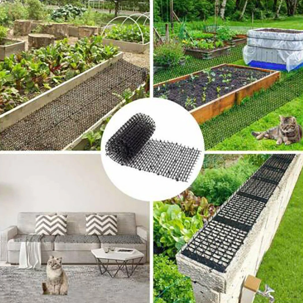 

Garden Vegetable Field Fence Barbed Anti Cat Dog And Pest Plant Protection Plastic Prickle Strip Network Digging Stopper Black