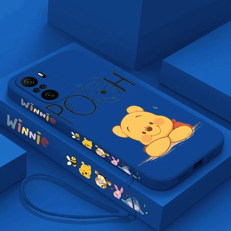 thumbnail image 1 of Funda de teléfono de Disney Winnie The Pooh para Xiaomi Redmi Note 13, 12, 12Pro, 11, 11S, 11T, 10S, 10 Pro Plus, 5G, cuerda líquida izquierda, 1 of 5