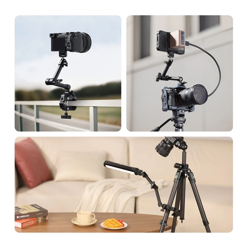 Ulanzi HD02 10-inch Magic Arm Kit with All-Direction Ball Head Adaptable Clamp for Outdoor Camera Photography Livestreaming Vlog