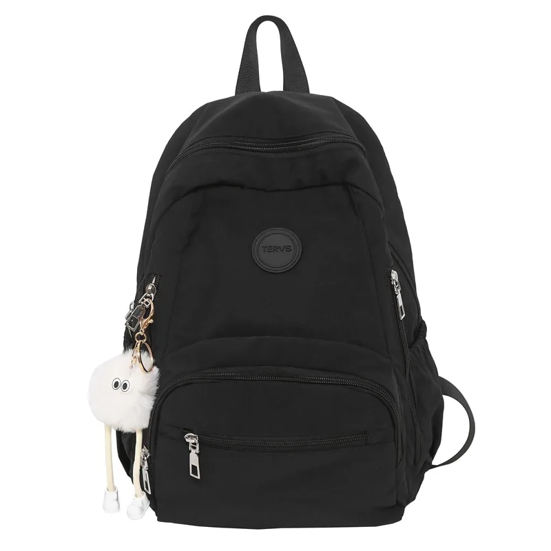 Ins Style Backpack for Female College Students Unique Design Simple Solid Color Korean Style Outdoor Sports Travel Bag