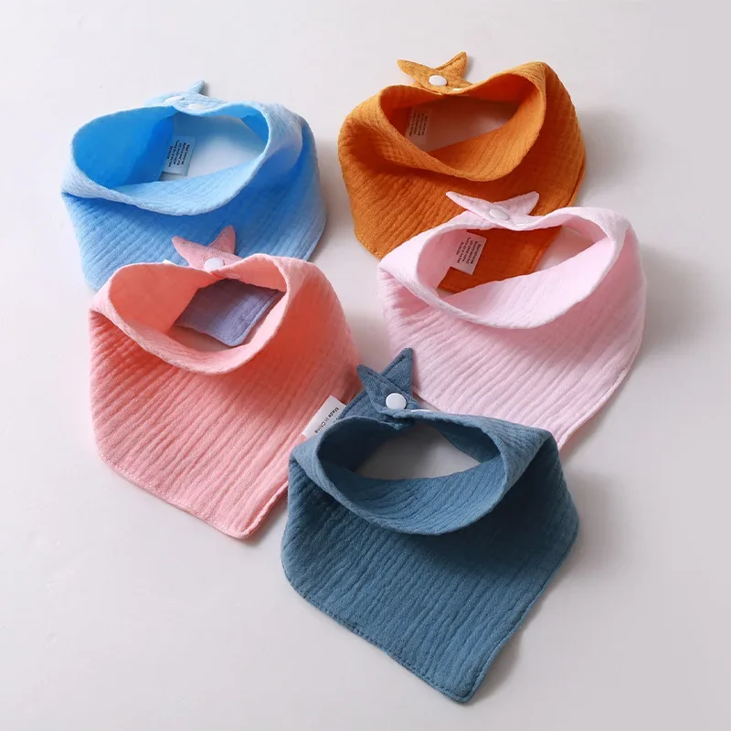 

4 Layers of Baby Saliva Towel Pure Cotton Gauze Triangle Towel Baby Eating Bib Hidden Bib To Prevent Vomiting Milk