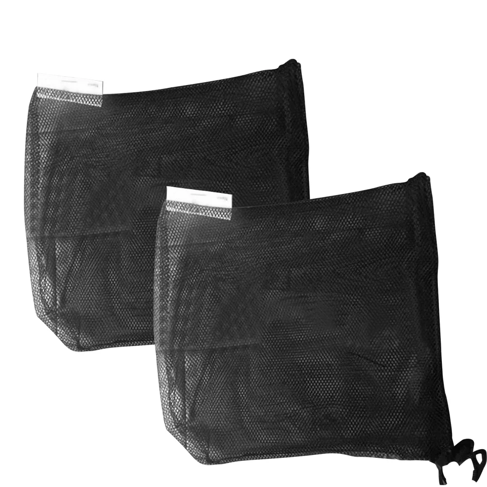 

2 Pcs Net Drawstring Bag Mesh Equipment Bag Stuff Sack for Sports Beach Sundries Storage (Black)