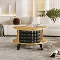 Table basse et d'appoint rotative 2 en 1 – Étagère de rangement interne cachée pratique, design peu encombrant, idéale pour une utilisation dans le salon 6