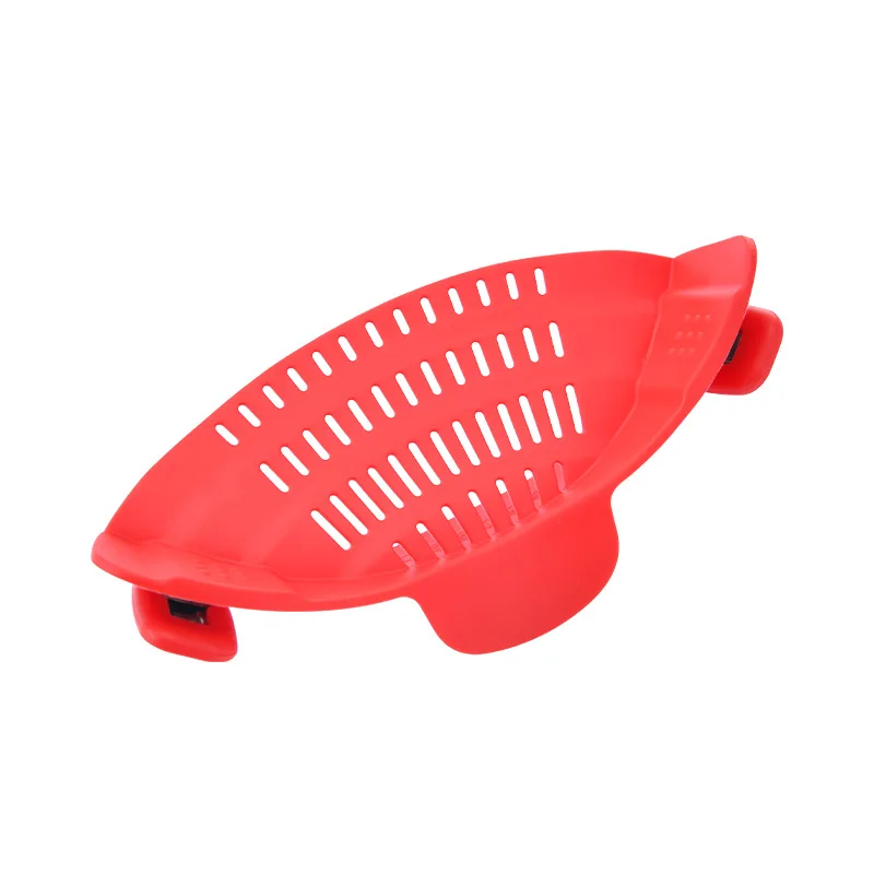 Clip-on Pot Filter Silicone Filter Pot Hands-free Drainer Fruit and Vegetable Noodles Filter Slag Separator Pouring Vegetables pasta spoon Kitchen Tools & Gadgets