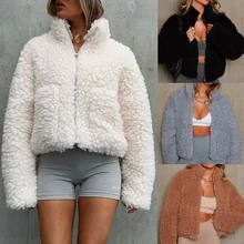 

Fashion Winter Coats Women Clothes Solid Thick Warm Cardigan Jacket Plus Size Loose Lamb Wool Coat Vintage Streetwear