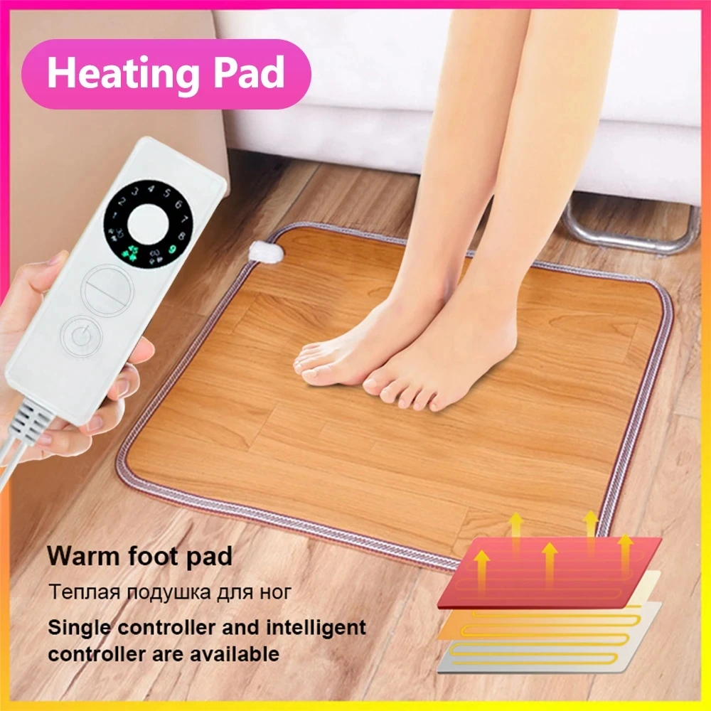 220V Winter Heating Foot Mat Office home Electric Heating Pad Warm Feet  HeaterThermarpet Leather Household Floor Electric Heater