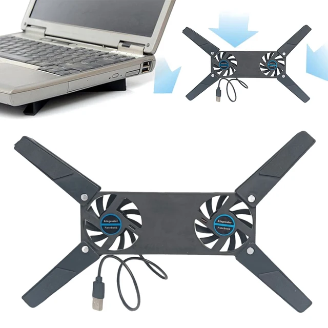 USB Powered Laptop Cooling Pad with Double 60mm Fans Foldable Cooler Pad Notebook Cooler for Notebook Laptop PC Computer