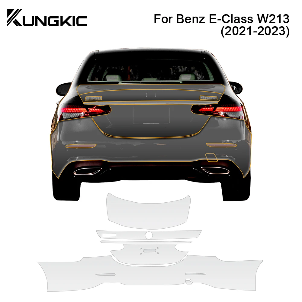 

Tpu Rear Invisible Transparent Trim Sticker for Mercedes Benz E Class W213 2021 2022 2023 Original car moulding Accessories