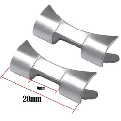 Curved Flat End Stainless Steel Metal Link Adapter (20mm - for Oyster2pcs)