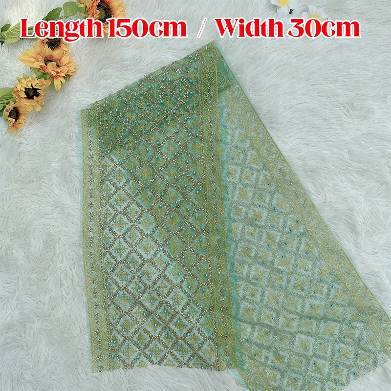 Dai Women's Shawl Thailand Beads Lace Shawl Glitter Scarf Mesh Wrap Cape Dai Ethnic Summer Sunscreen Beach Holiday Costumes
