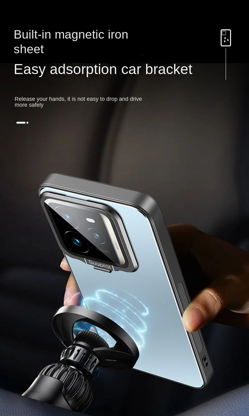 Durable Metal Back Plate with Camera Protection and Car Holder Cover