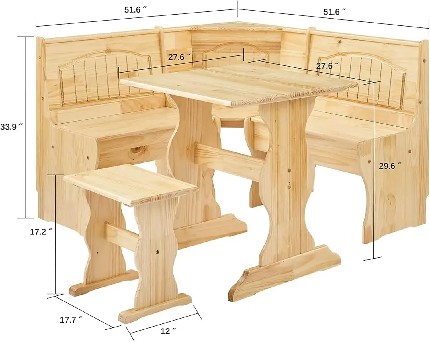 3-Piece Nook Dining Set 6