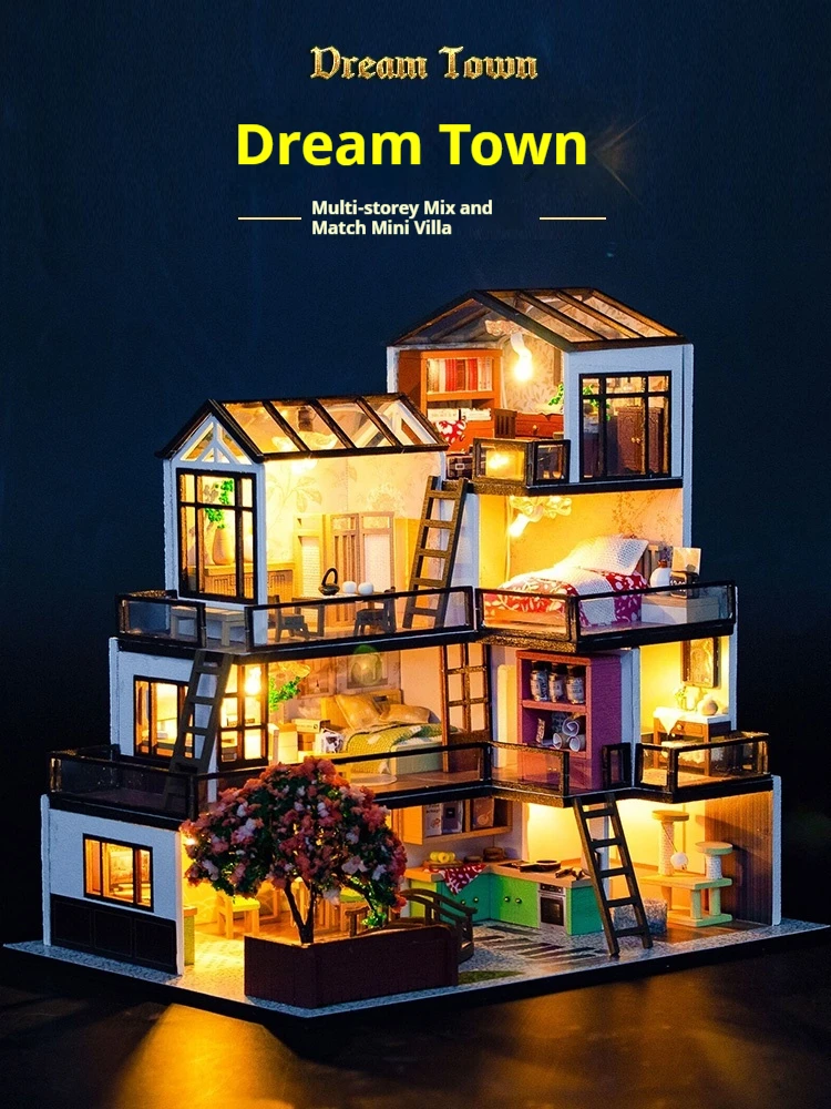 Miniature Model Mini Dream House Diy Wooden Doll Houses