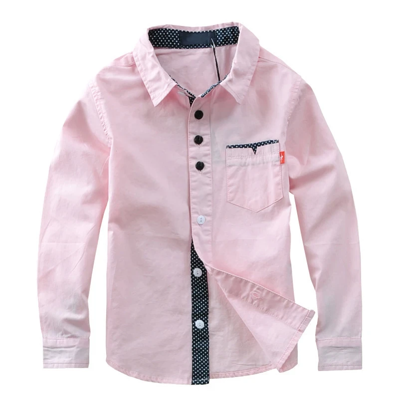 Boys Shirts Children Boys Cotton Solid Kids Clothing 5-16T kids shirts