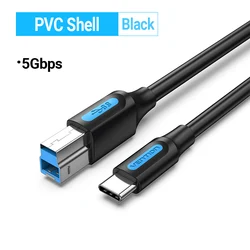 Vention USB C to USB Printer Cable for Printers & Office Devices (PVC Shell Black 3.0)