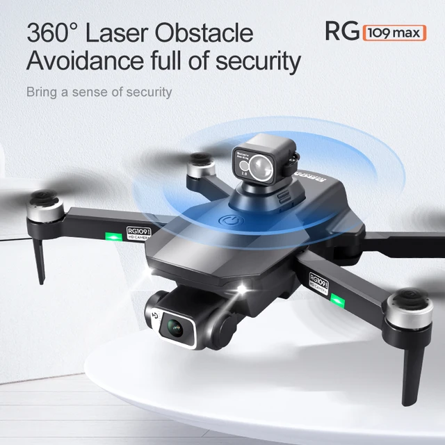 RG109 MAX RC Drone 4K HD Dual Camera WiFi FPV GPS Quadcopter Dron Brushless Motor Aircraft 360 ° Laser Obstacle Avoidance Drones 4
