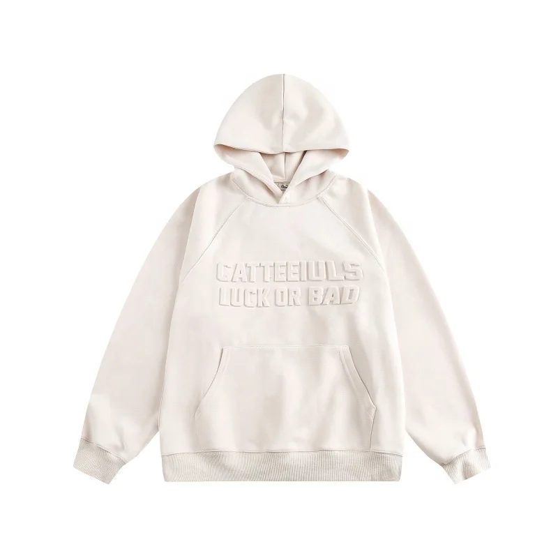 Wholesale Custom Logo Spring and autumn heavy hooded sweater men's American style retro solid color pullover couple hoodie jacke