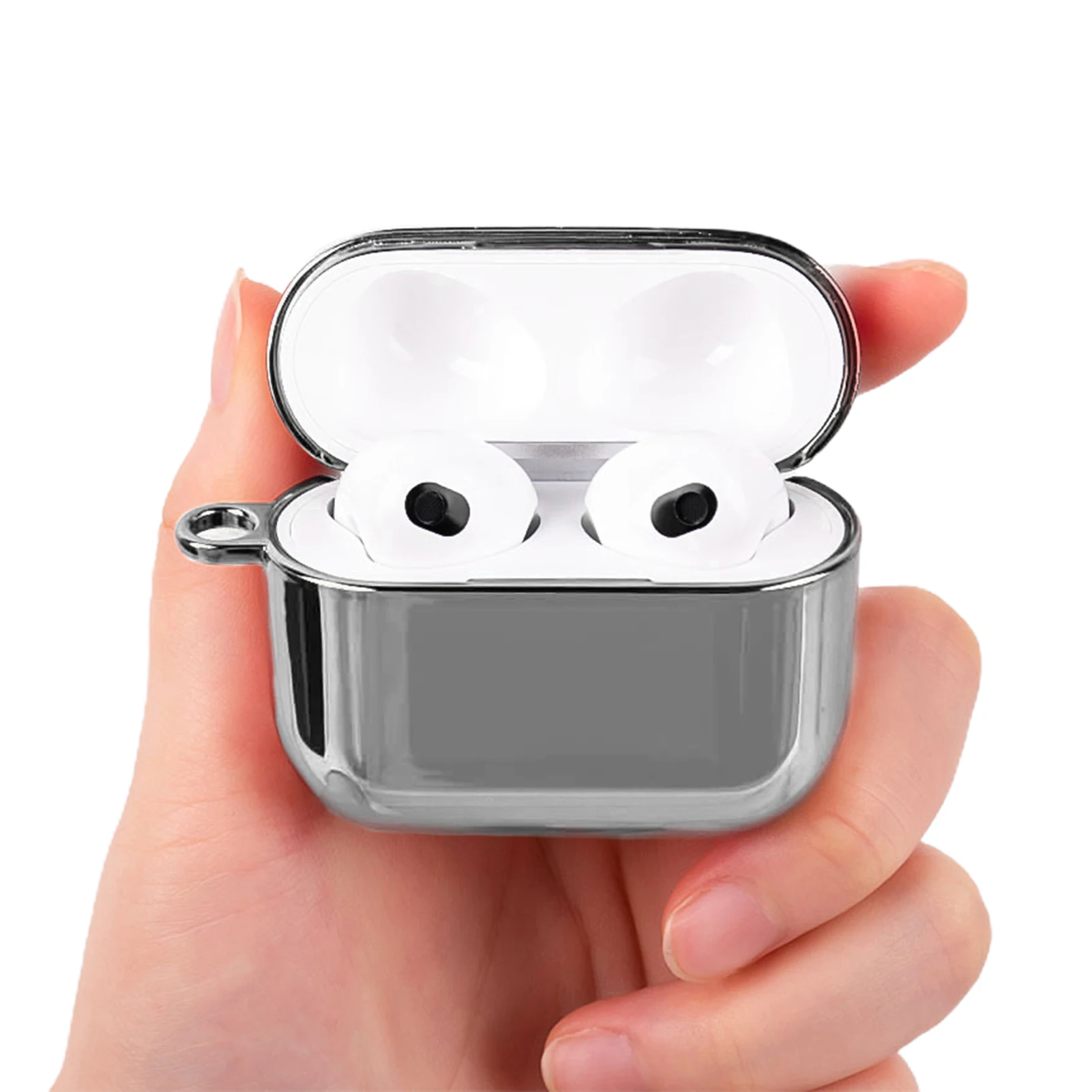 Классный чехол для наушников Airpod3, гальванический защитный чехол из поликарбоната для Airpods 3, противоударный чехол для зарядки с карабином