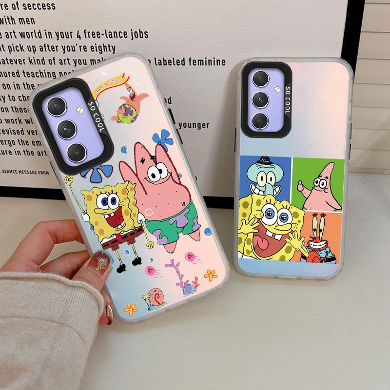 Per Samsung Galaxy A54 5G Cover Cartoon Spongebobs?Patricks Star Fundas Per Samsung A 54 Galaxya54 Coque Laser Matte Tpu Case